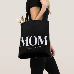 Mamma Etablerade Ny Mamma Present Vit Typografi Tygkasse