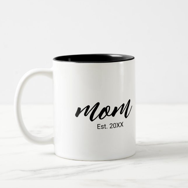 Mamma etablerade ny mammapresent Två-Tonad mugg (Vänster)