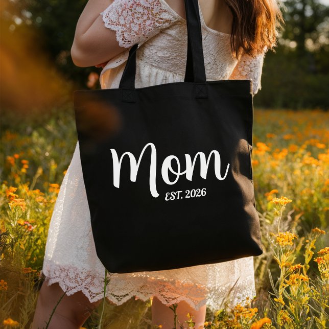 Mamma etablerade ny mammas gåva tygkasse (new mom tote bags new mother gift for her mother mama mum first mothers day)