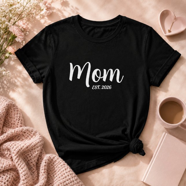 Mamma etablerade ny mormorsgåva t shirt (Mom Established New Mom Gift new mom first time mothers day )