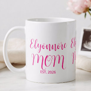 Mamma etablerade rosa skriftnamn kaffemugg