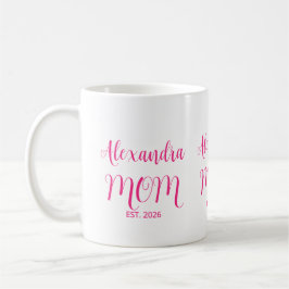 Mamma etablerade rosa skriptnamn Tvåtons kaffe Kaffemugg