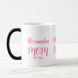 Mamma etablerade rosa skriptnamn Tvåtons kaffe Magisk Mugg