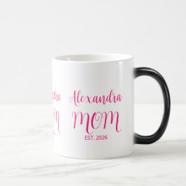 Mamma etablerade rosa skriptnamn Tvåtons kaffe Magisk Mugg