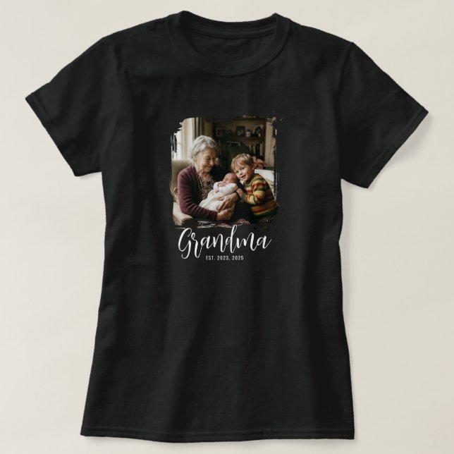 Mamma etablerade script foto T-shirt (Design framsida)