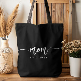 Mamma Etablerade Skrift Ny Mamma Present Svart Tygkasse