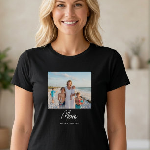 Mamma Etablerade Skript Foto T-Shirt