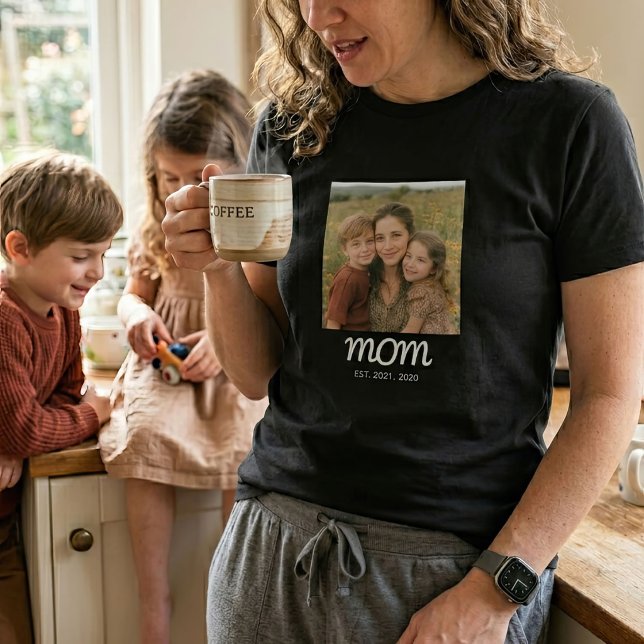 Mamma Etablerade Skript Foto T Shirt (Skapare uppladdad)