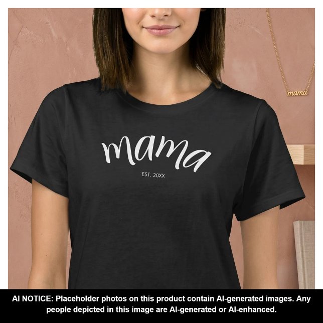 Mamma Etablerade Skript Minimalist År Ny Mamma T Shirt (Skapare uppladdad)