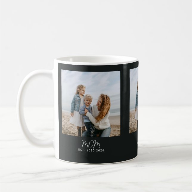 Mamma Etablerade Skript Svart 3 Foto Kaffe Kaffemugg (Vänster)