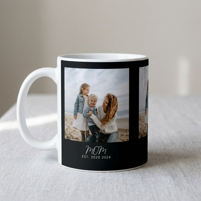 Mamma Etablerade Skript Svart 3 Foto Kaffe Kaffemugg (Skapare uppladdad)