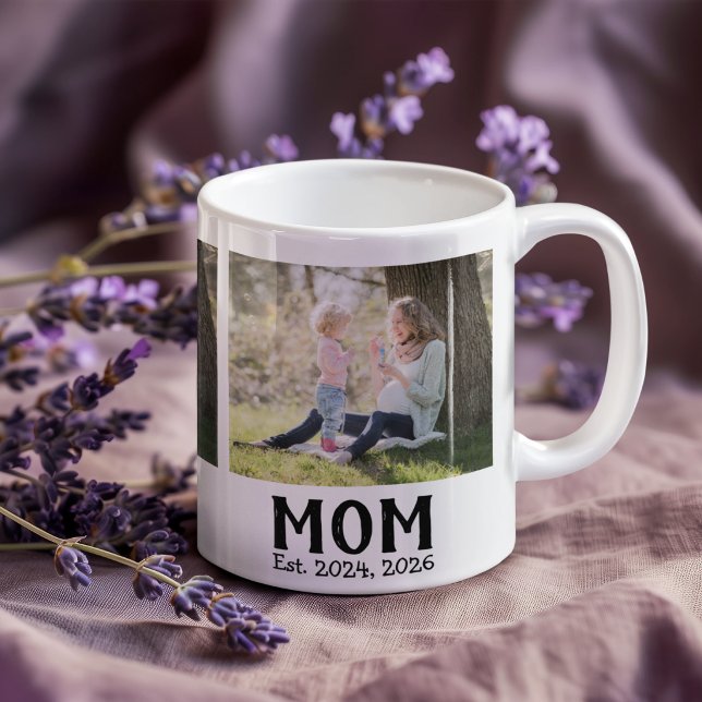 Mamma Etablerade Skript Svart 3 Foto Kaffe Mugg (Skapare uppladdad)