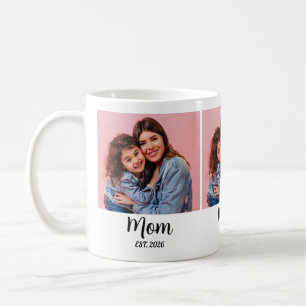 Mamma Etablerade Skript Svart 3 Foto Kaffemugg
