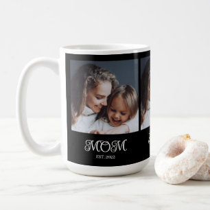 Mamma Etablerade Skript Svart 3 Foto Kaffemugg