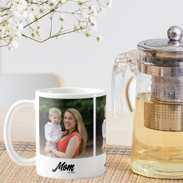 Mamma Etablerade Skript Svart 3 Foto Kaffemugg
