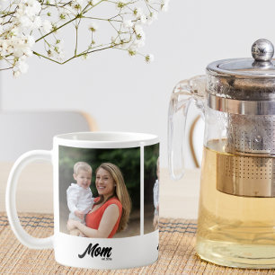 Mamma Etablerade Skript Svart 3 Foto Kaffemugg