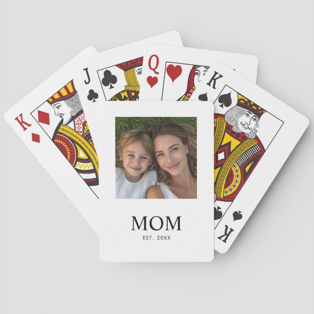 Mamma Etablerade Skript Svart Foto  Casinokort (Baksidan)