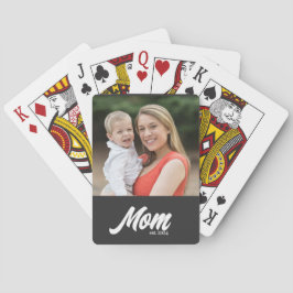 Mamma Etablerade Skript Svart Foto Casinokort