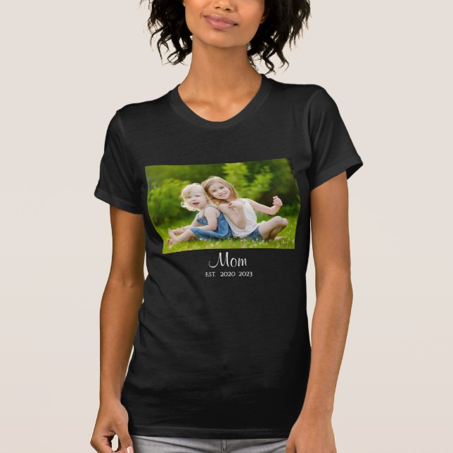 Mamma Etablerade skriptfoto Mors dag T Shirt (Framsida)