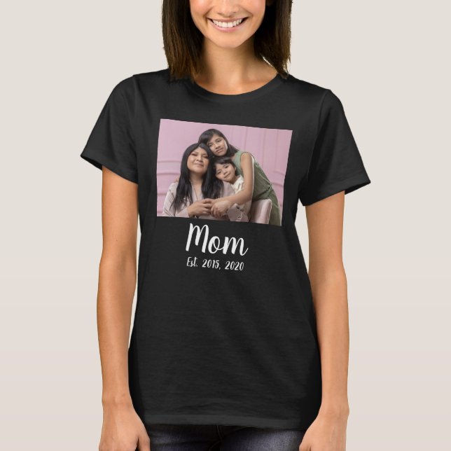 Mamma Etablerade skriptfoto T Shirt (Framsida)