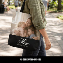 Mamma Etablerade Svart Elegant Skript Foto