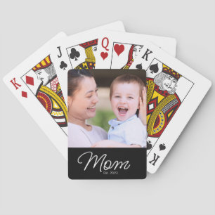 Mamma Etablerade Svart Foto Casinokort