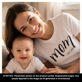Mamma etablerade svart skript Anpassat år Ny Mamma T Shirt