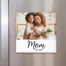 Mamma etablerade svart skript foto gåva minimal