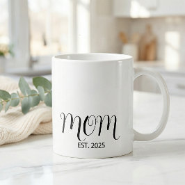 Mamma etablerade svart skript Ny mammappresent Kaffemugg
