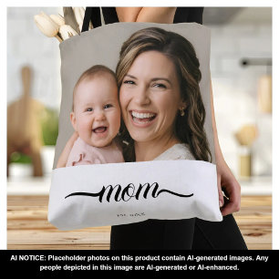 Mamma etablerade vitt foto anpassat år tygkasse