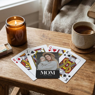 Mamma Etablerade Vitt Typografi Foto Present Casinokort