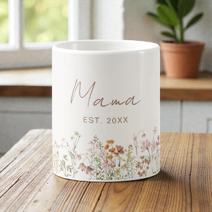 Mamma Etablerade Wildflower Boho Babyfirande Kaffemugg