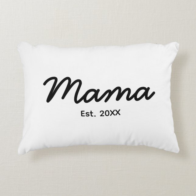 Mamma etablerat år | Mamma personligt datum Prydnadskudde (Framsidan)