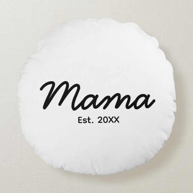 Mamma etablerat år | Mamma personligt datum Rund Kudde (Framsidan)