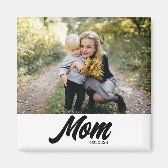 Mamma-etablerat foto Mors dag Magnet (Framsidan)