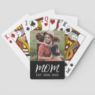 Mamma Etablerat skript, svart foto Casinokort