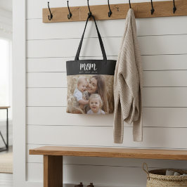 Mamma Etablerat skript, svart foto Tygkasse