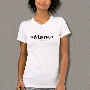 Mamma Etablerat svart skript T Shirt