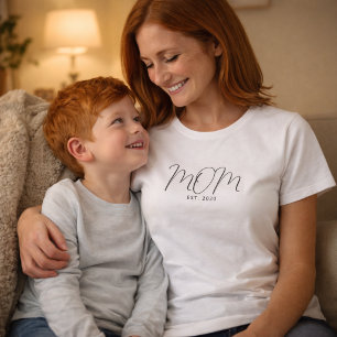 Mamma Etableringsdatum Svart Skrift Mamma T Shirt