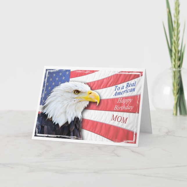 Mamma, ett patriotiskt födelsedagskort kort (Framsida)