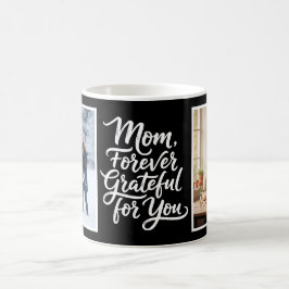 Mamma evigt tacksam för dig Skript 2 Foto Svart Kaffemugg
