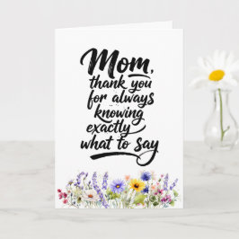 Mamma Exakt Vad Man Ska Säga Akvarell Vildblomma Kort