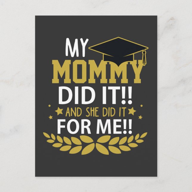 Mamma Examen Familj Tacksamhet Mamma Skola Vykort (Framsida)