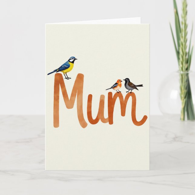Mamma Fågel Illustrationskort Kort (Framsida)