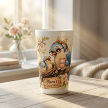Mamma Fågel Kaffe Latte Mugg