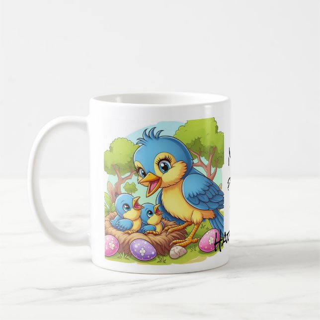 Mamma fågel Mors dag Kaffemugg (Vänster)