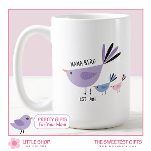 Mamma Fågel och Kycklingar Mors Dag Kaffemugg