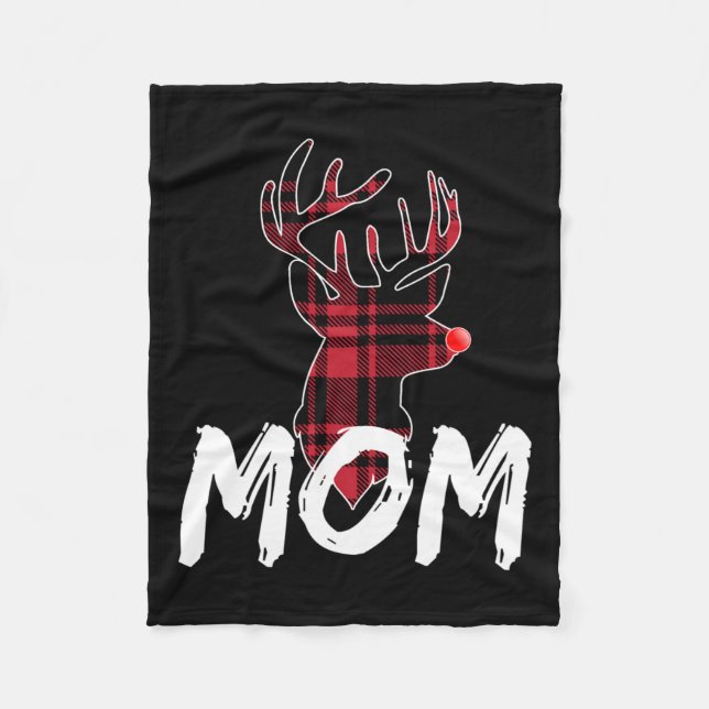 Mamma-familjen Matching Pajama - Jul Red Nose De Fleecefilt (Framsidan)