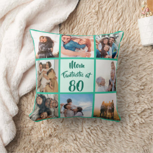 Mamma fantastisk vid 80-dagars modern fotokollage kudde