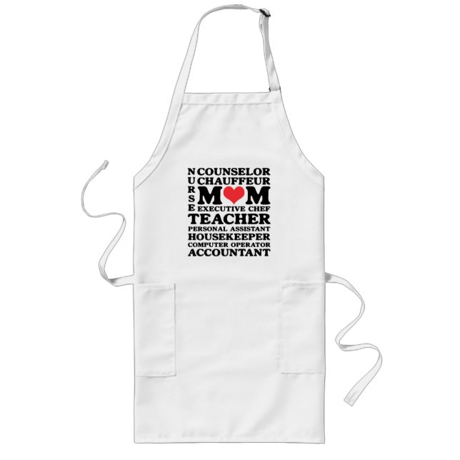 Mamma får Jobs Mors dag Long Apron Långt Förkläde (Framsidan)